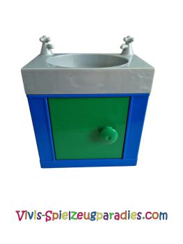 Lego Duplo Puppen Möbel Waschbecken blau komplett (31371,31325,31324)